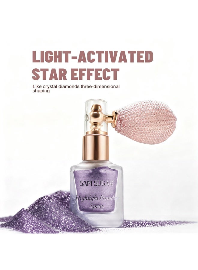 SAM SUGAR Highlight Powder Spray-Body Glitter Spray, Loose Laser Body Shimmer Powder Holographic Hair Spray Glitter Sparkle Highlighter Makeup Festival Rave Accessories for Clothes Hair Face Nail Art #05 - Image 5